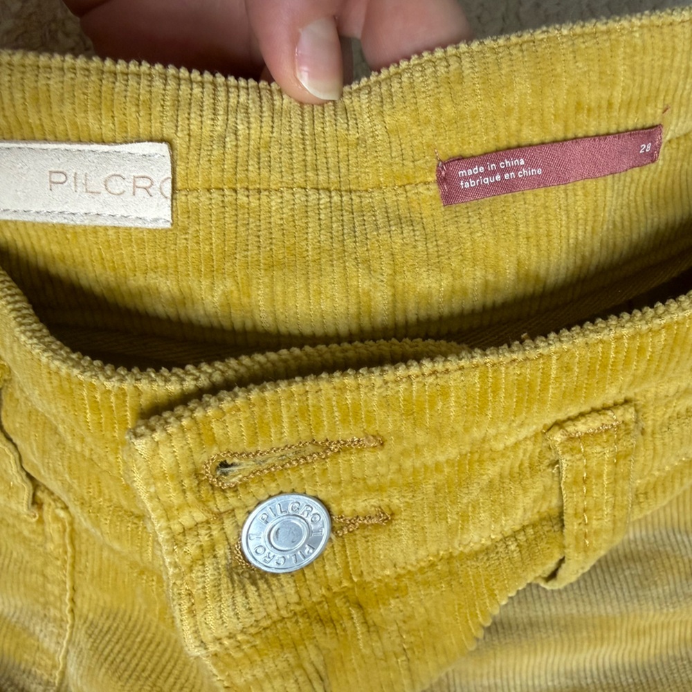 Pilcro Yellow Distressed Cropped Pants - Picture 3 of 5